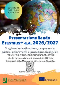 Scopri di più sull'articolo ORIENTAMENTO Presentazione allegato Bando Erasmus+ a.a. 2026/2027